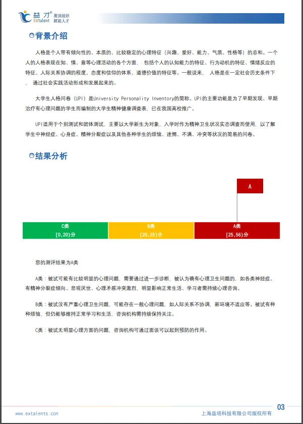 经典量表报告